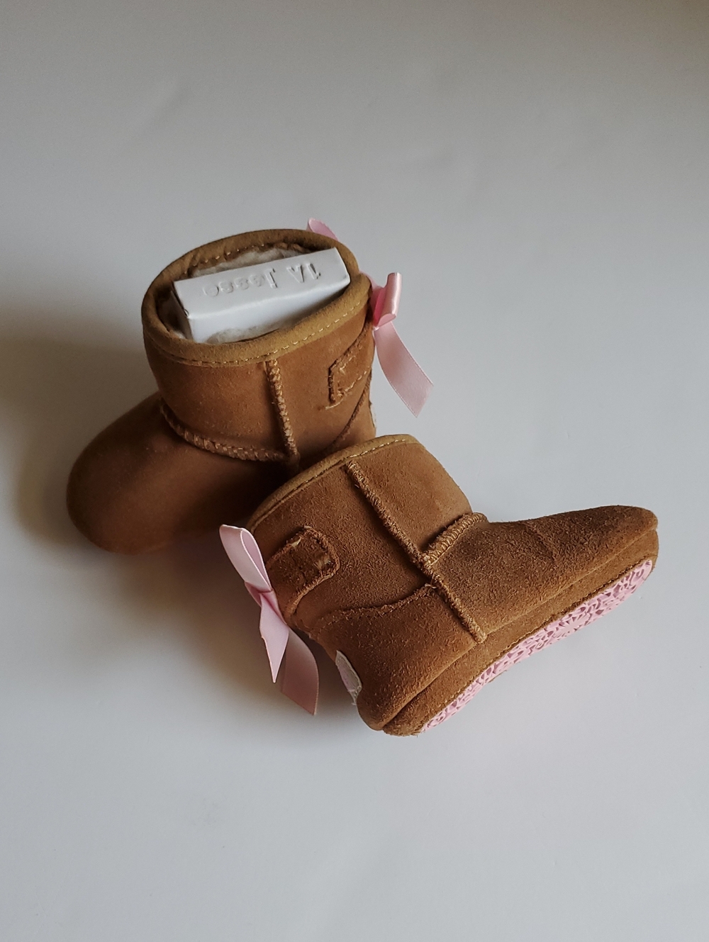 UGG Jesse Bow Boots Pink/Chestnut Infant Size 0/1